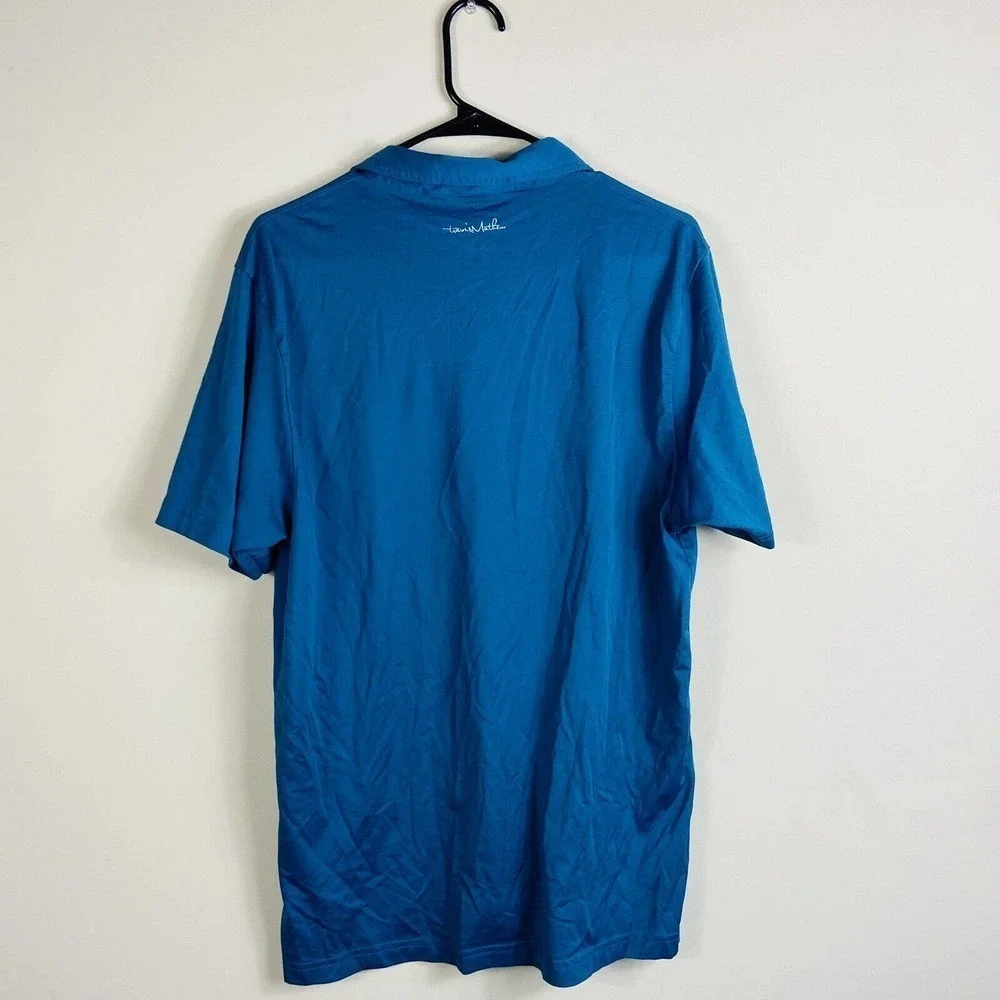 Travis Matthew Large Pima Cotton Blend Short Sleeve Polo Shirt Blue Color Block‎